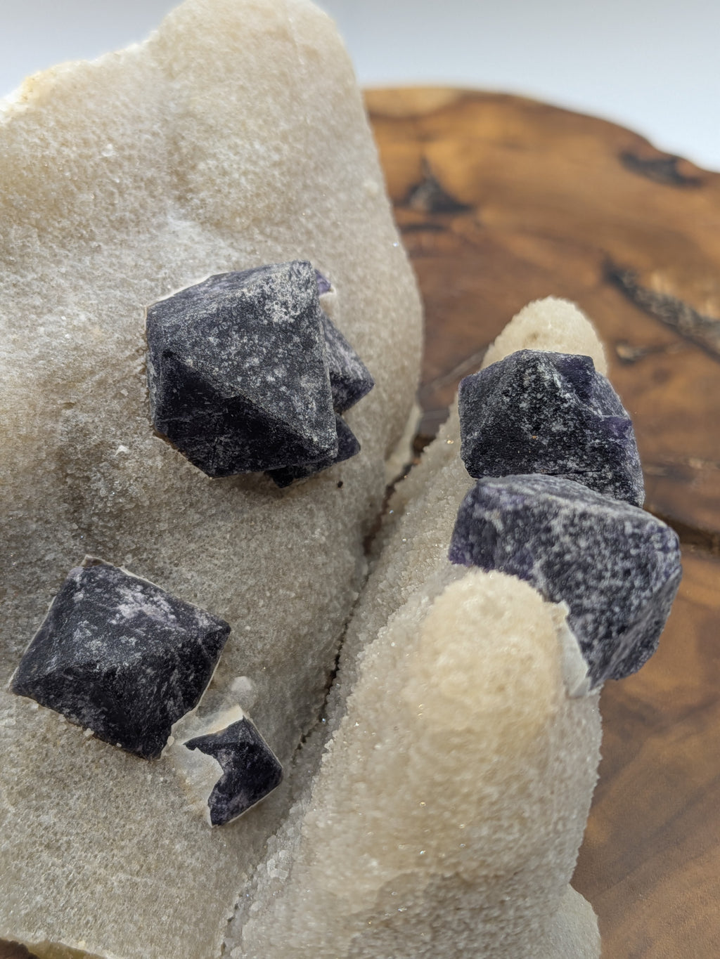 Inner Mongolia Purple Octahedral Fluorite on Druzy Matrix