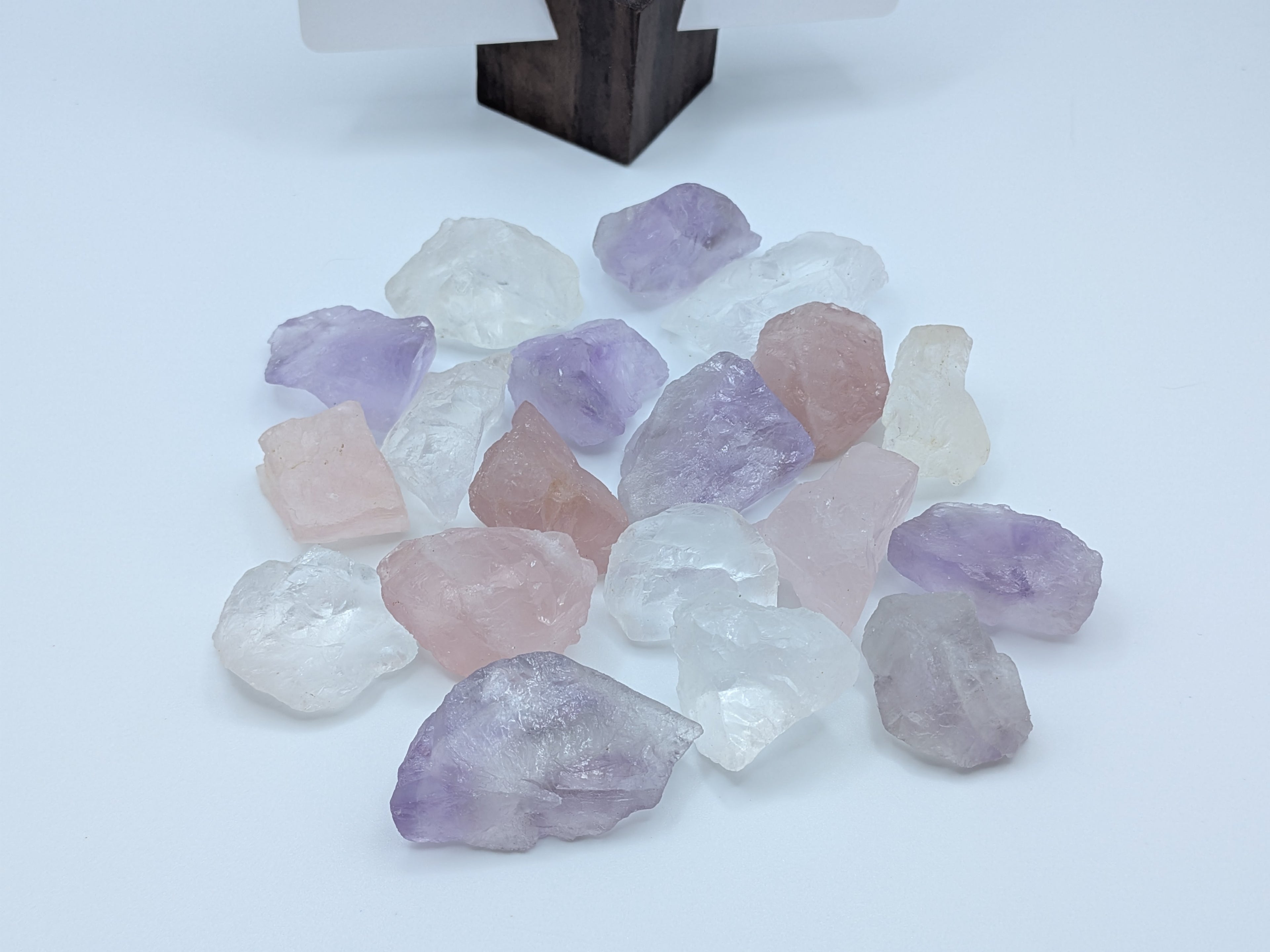 Mixed Raw Quartz – Clear, Rose & Amethyst | 100g