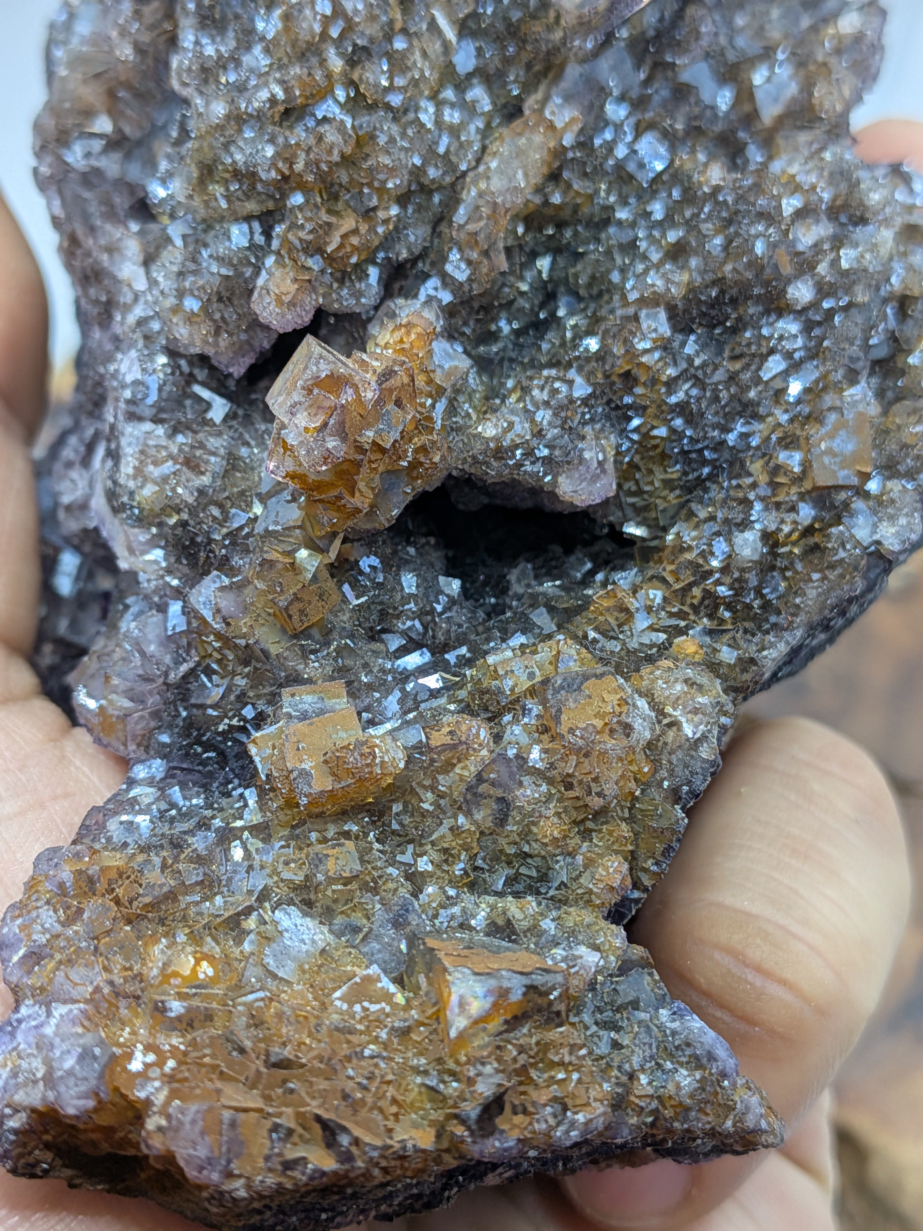 Inner Mongolia Fluorite – Double-Sided Cubic & Secondary Growth | 870g